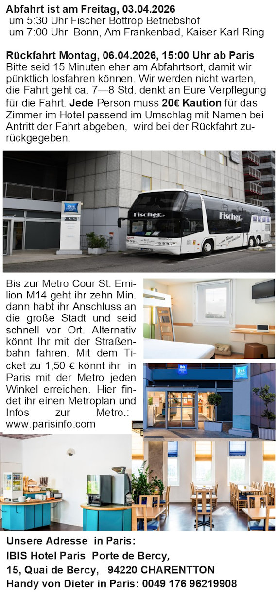 Abfahrten Paris Ostern 2026